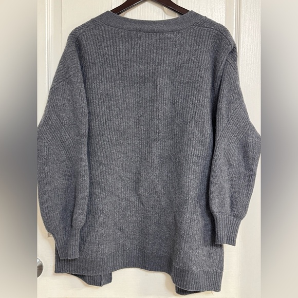 Wilfred Free by Aritzia Open Front Gray Merino Wool Cardigan Sweater Pocket Sz S - Picture 4 of 9
